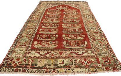 4 x 7 Vintage Anatolian Kirsehir Village Prayer Rug 53110