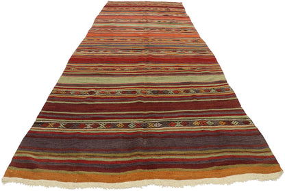 5 x 14 Vintage Turkish Kilim Rug 53118
