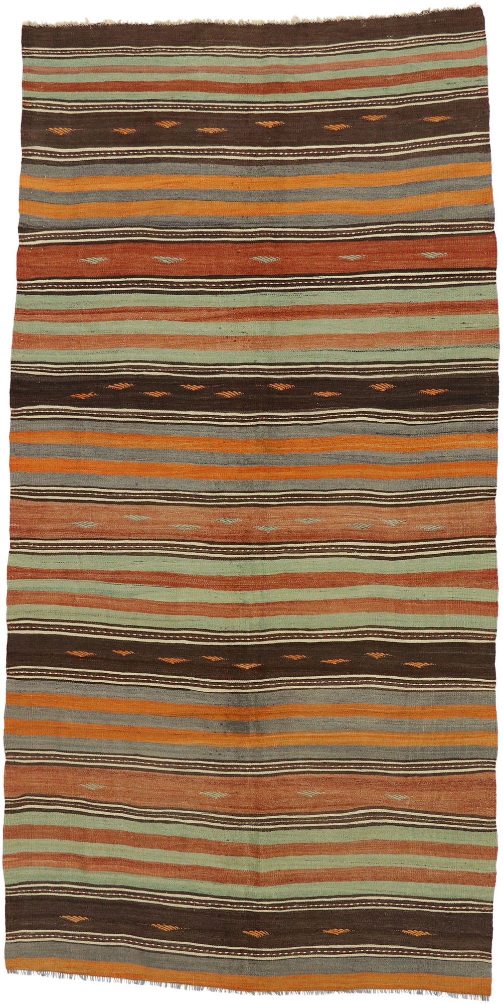 5 x 10 Vintage Turkish Kilim Runner 53134