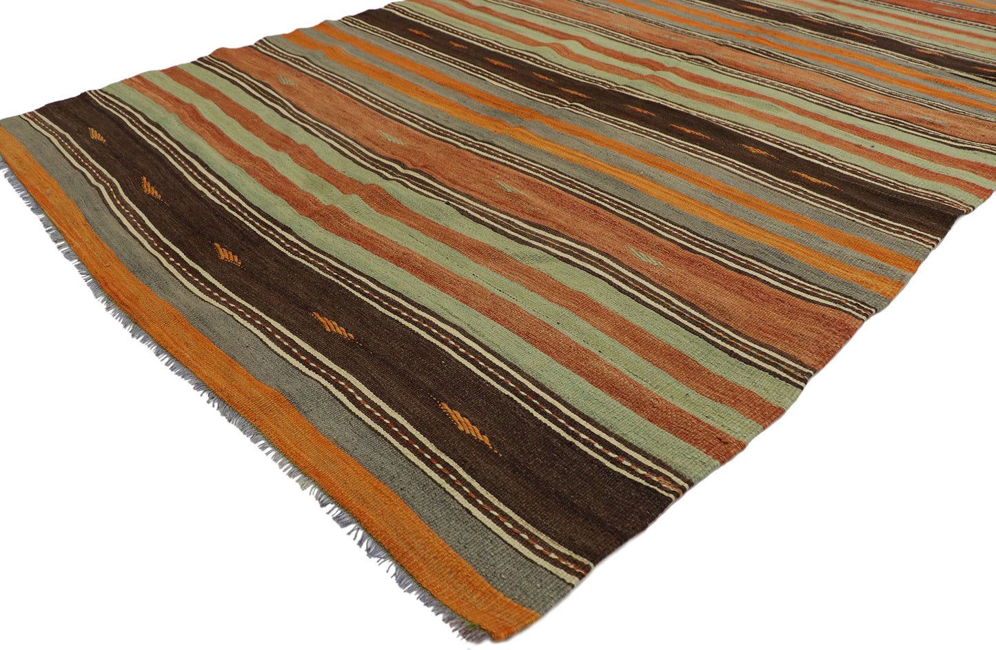 5 x 10 Vintage Turkish Kilim Runner 53134