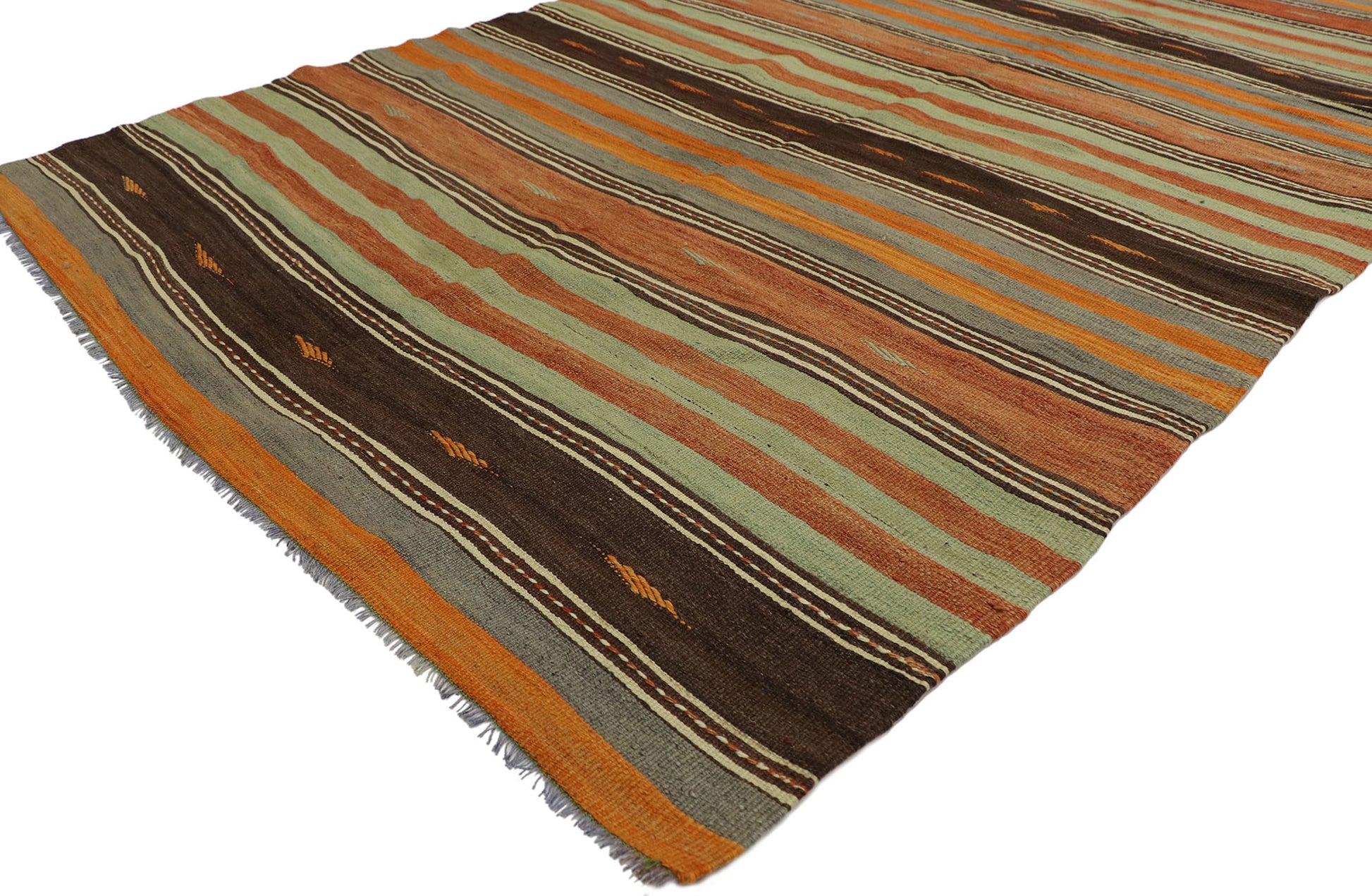 5 x 10 Vintage Turkish Kilim Runner 53134