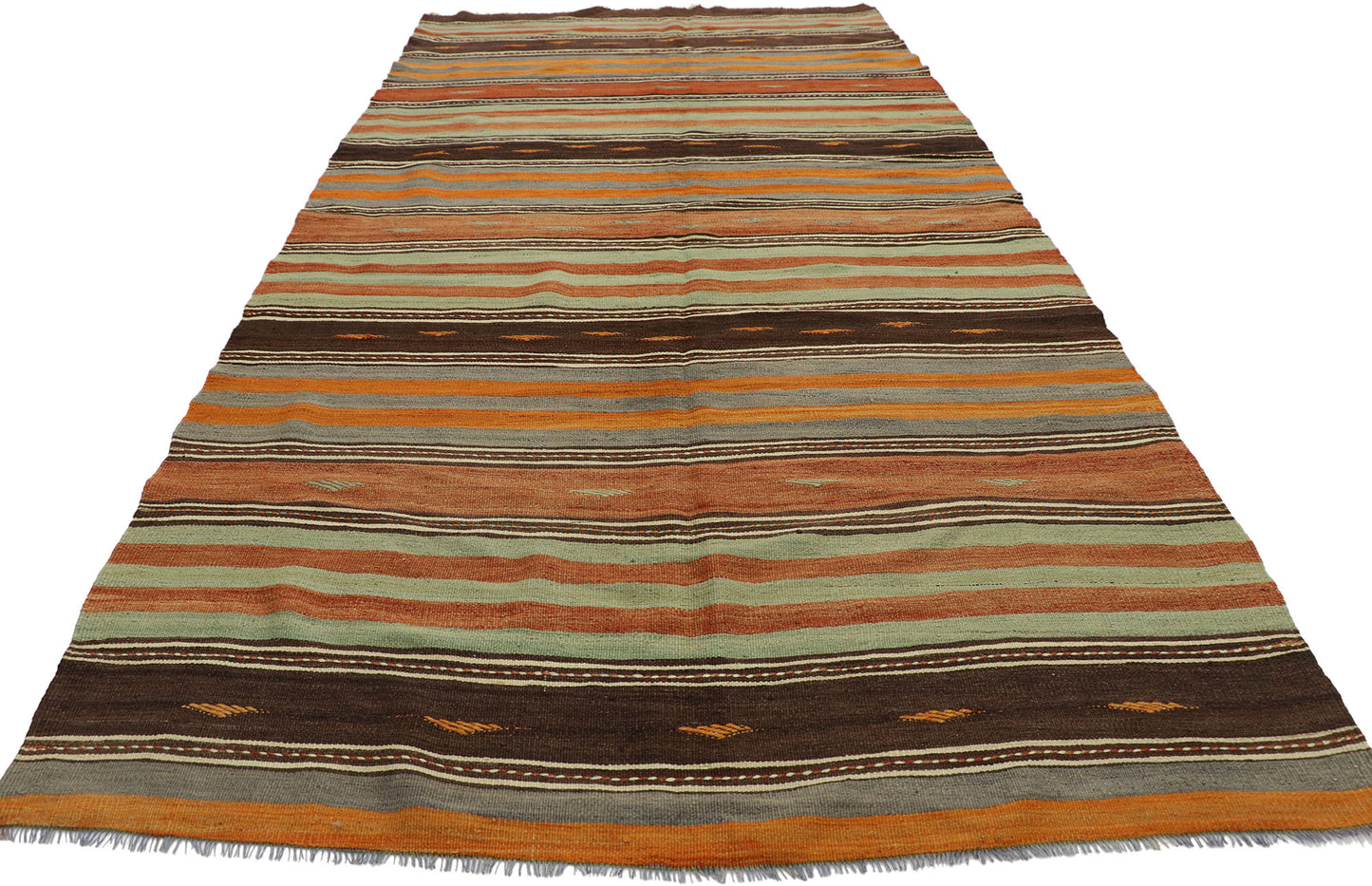 5 x 10 Vintage Turkish Kilim Runner 53134
