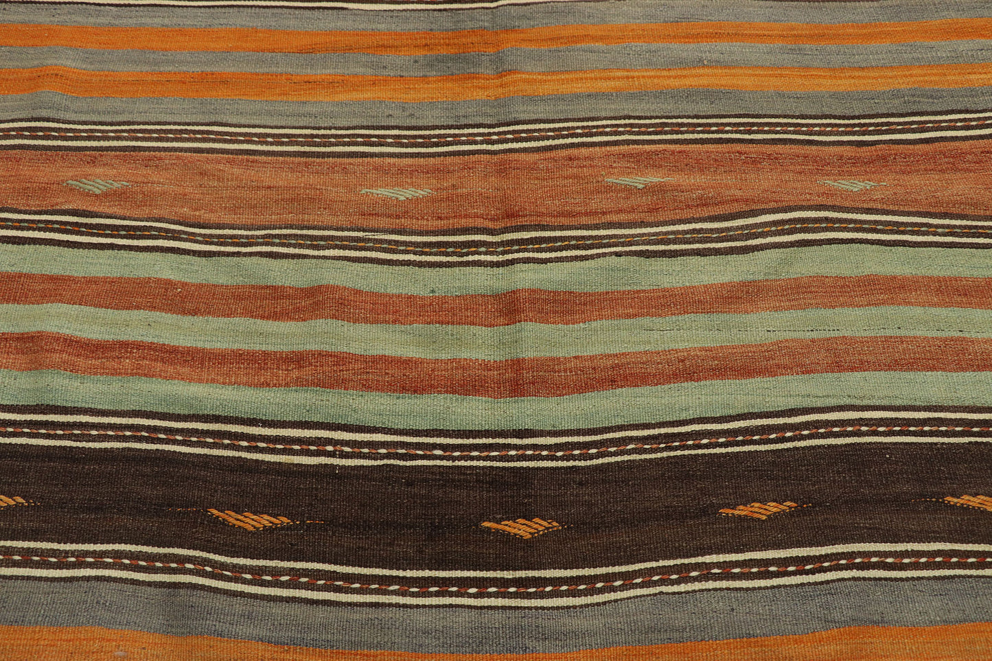 5 x 10 Vintage Turkish Kilim Runner 53134