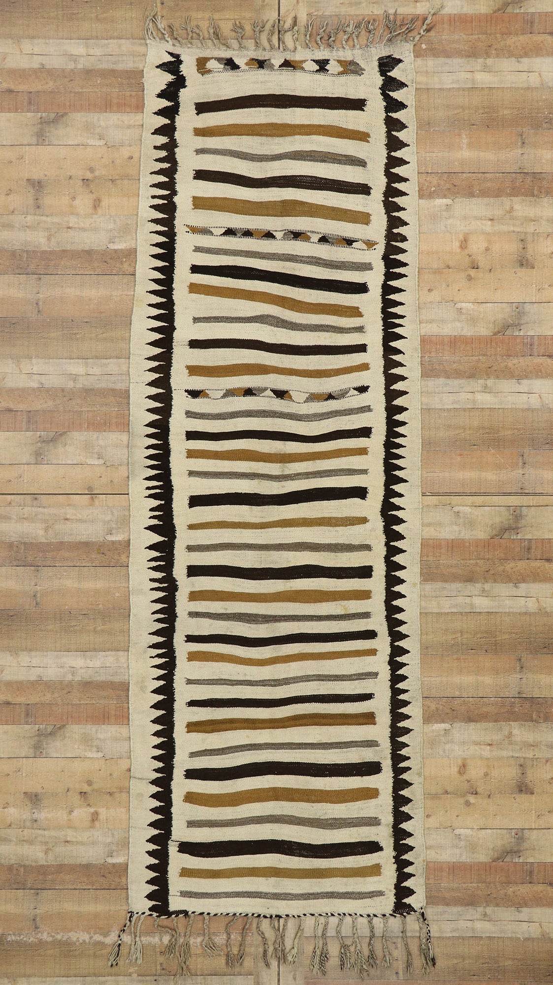 4 x 11 Vintage Turkish Kilim Runner 53136