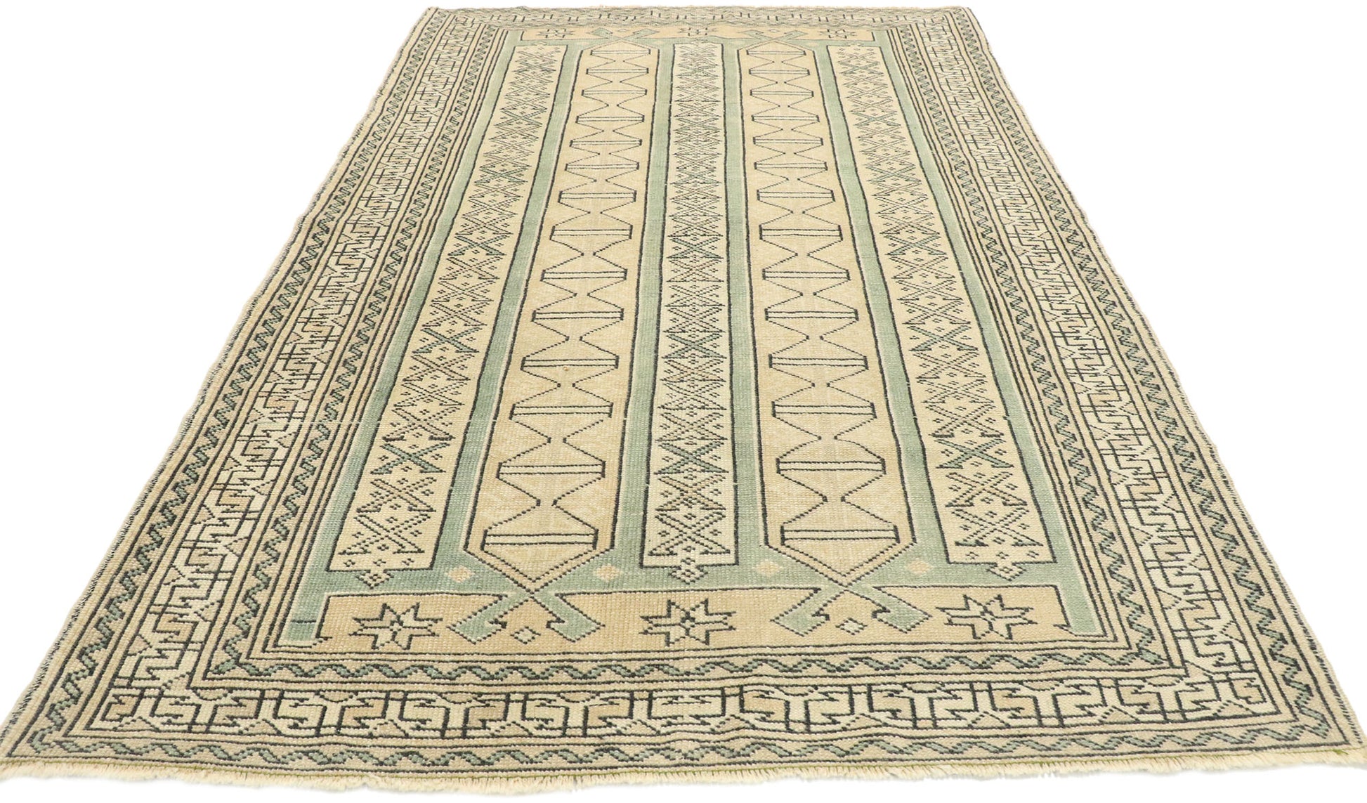 4 x 6 Vintage Turkish Oushak Rug 53140