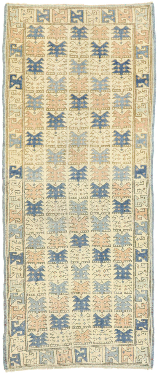 3 x 7 Vintage Turkish Oushak Runner 53144