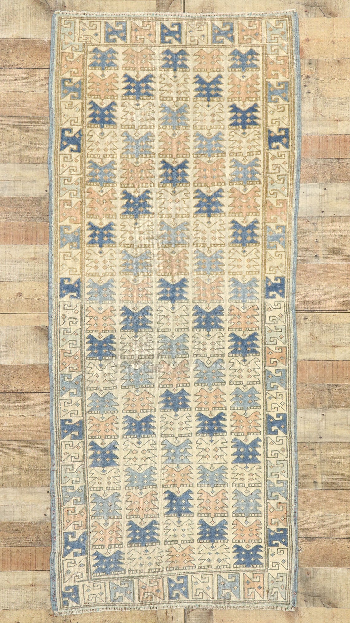 3 x 7 Vintage Turkish Oushak Runner 53144