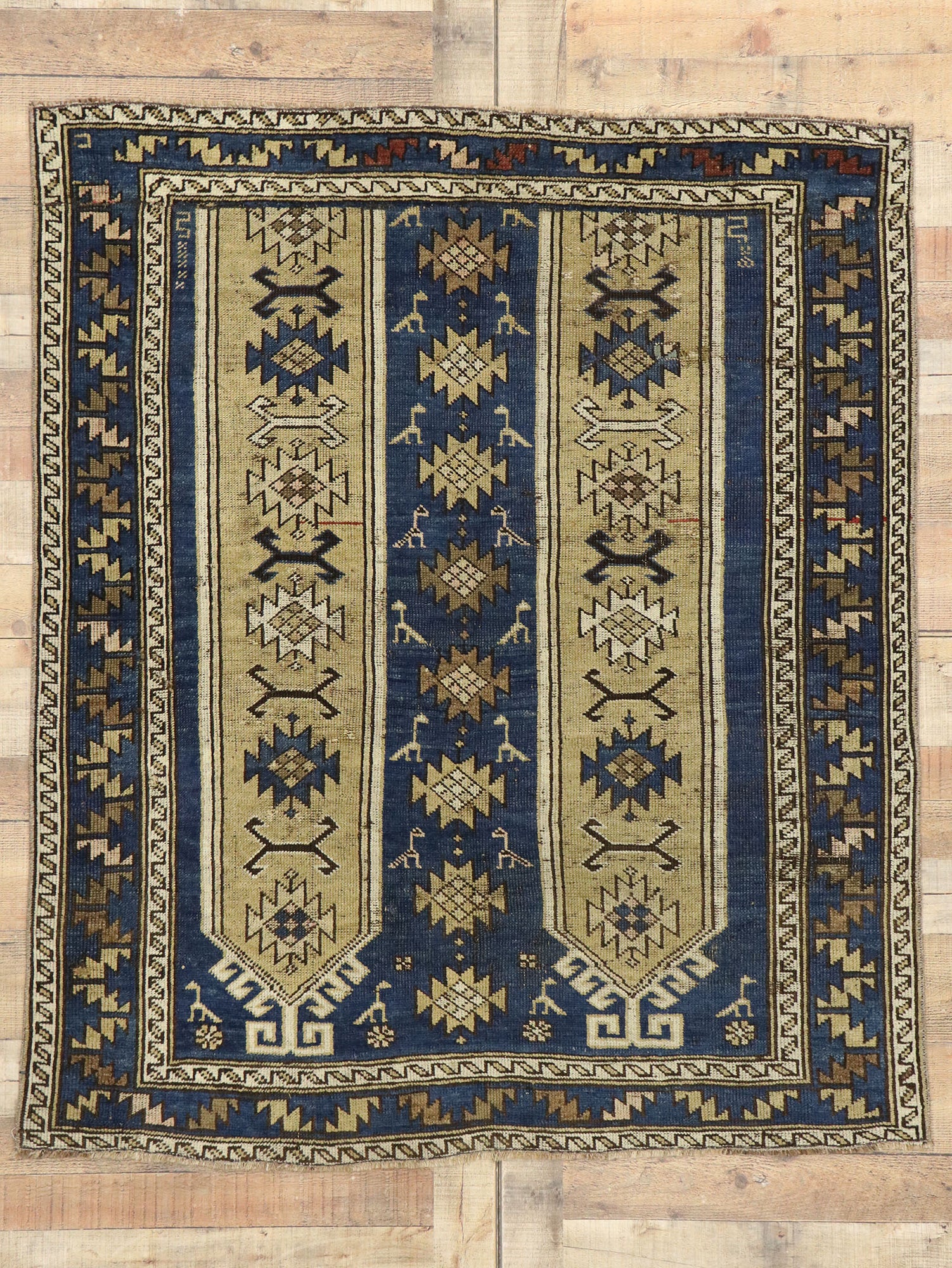 4 x 5 Vintage Turkish Shirvan Prayer Rug 53146
