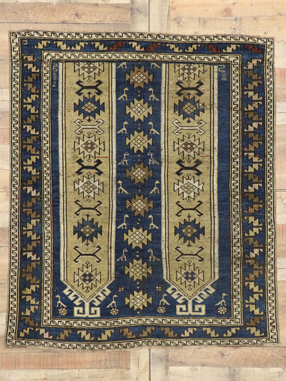 4 x 5 Vintage Turkish Shirvan Prayer Rug 53146