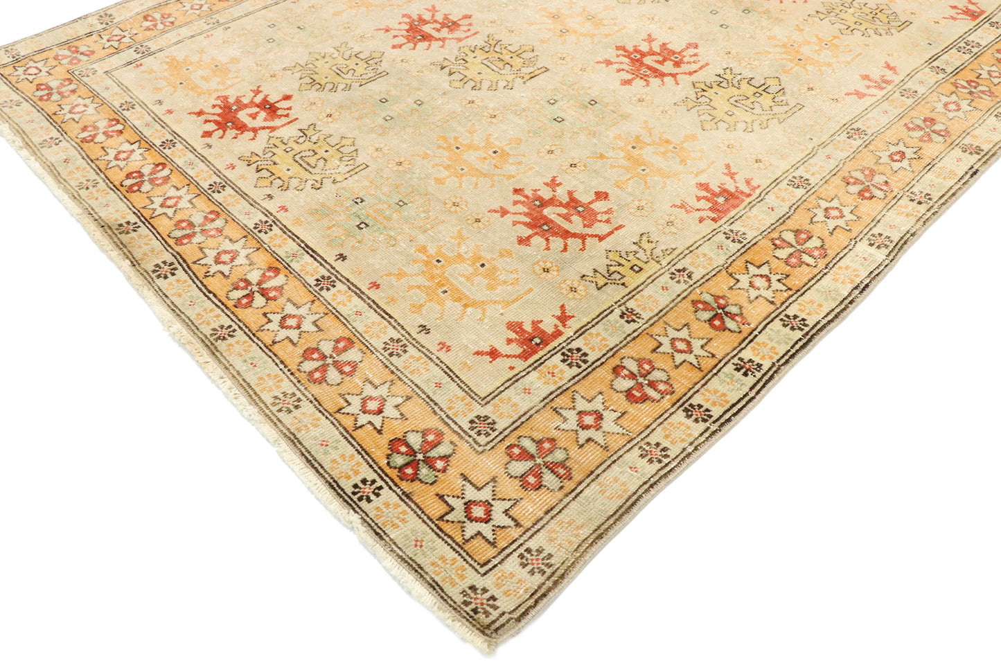 4 x 7 Vintage Turkish Oushak Rug 53147