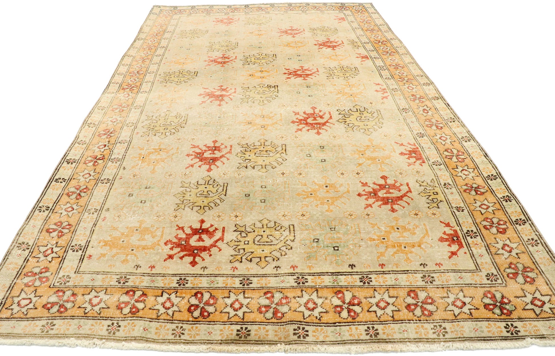 4 x 7 Vintage Turkish Oushak Rug 53147