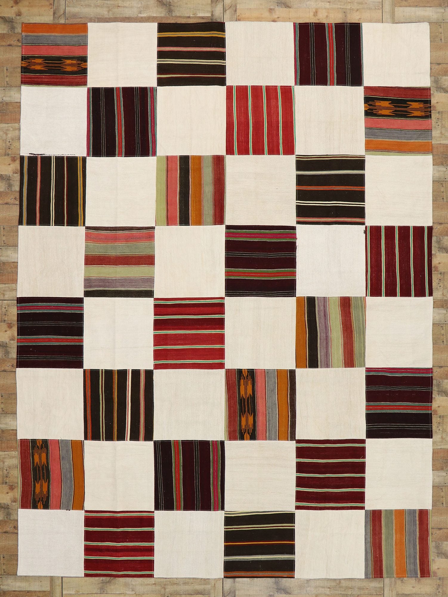 10 x 14 Vintage Turkish Patchwork Kilim Rug 53168