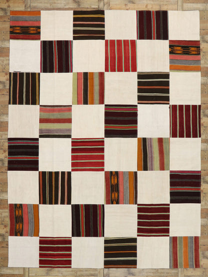 10 x 14 Vintage Turkish Patchwork Kilim Rug 53168