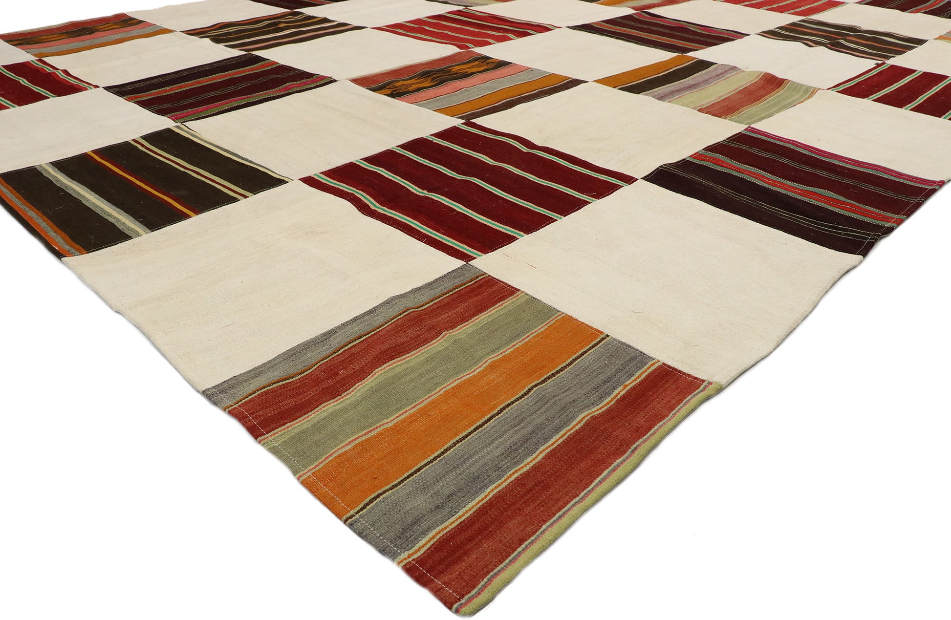 10 x 14 Vintage Turkish Patchwork Kilim Rug 53168