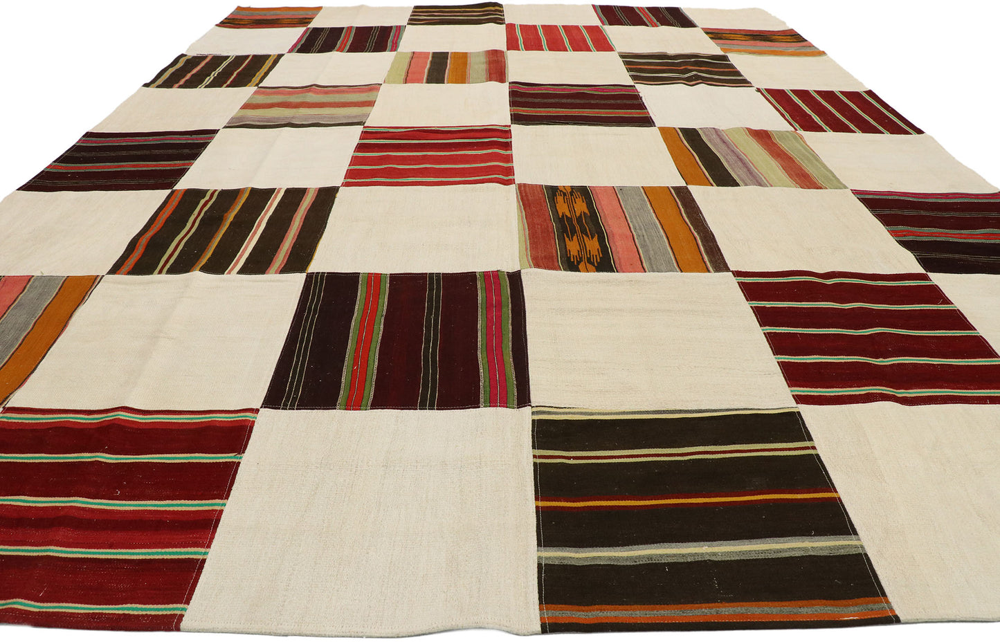 10 x 14 Vintage Turkish Patchwork Kilim Rug 53168