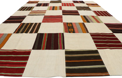 10 x 14 Vintage Turkish Patchwork Kilim Rug 53168