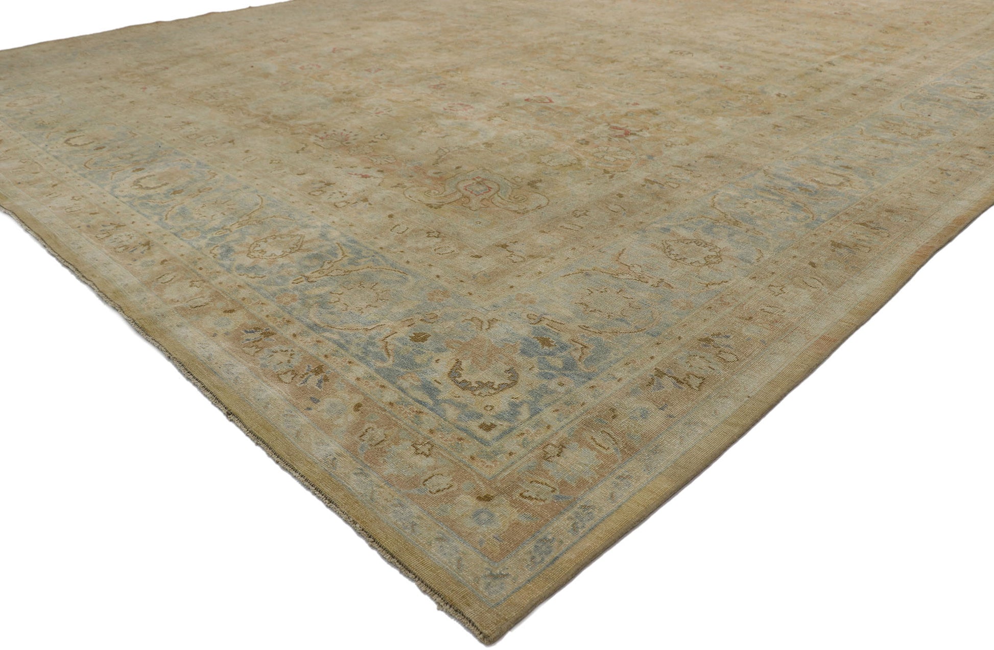 11 x 16 Distressed Antique Persian Mashhad Rug 53170
