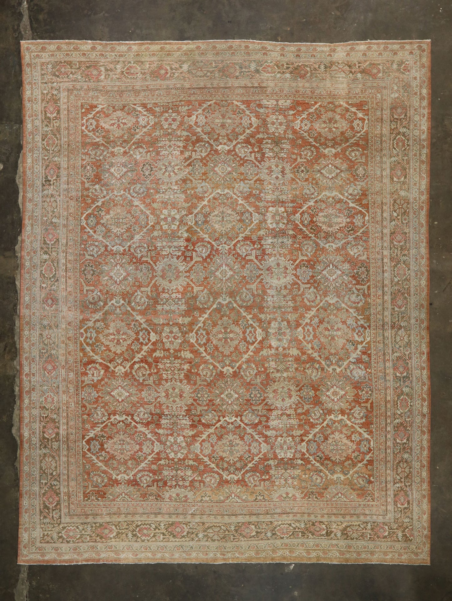 12 x 16 Distressed Antique Persian Mahal Rug 53171