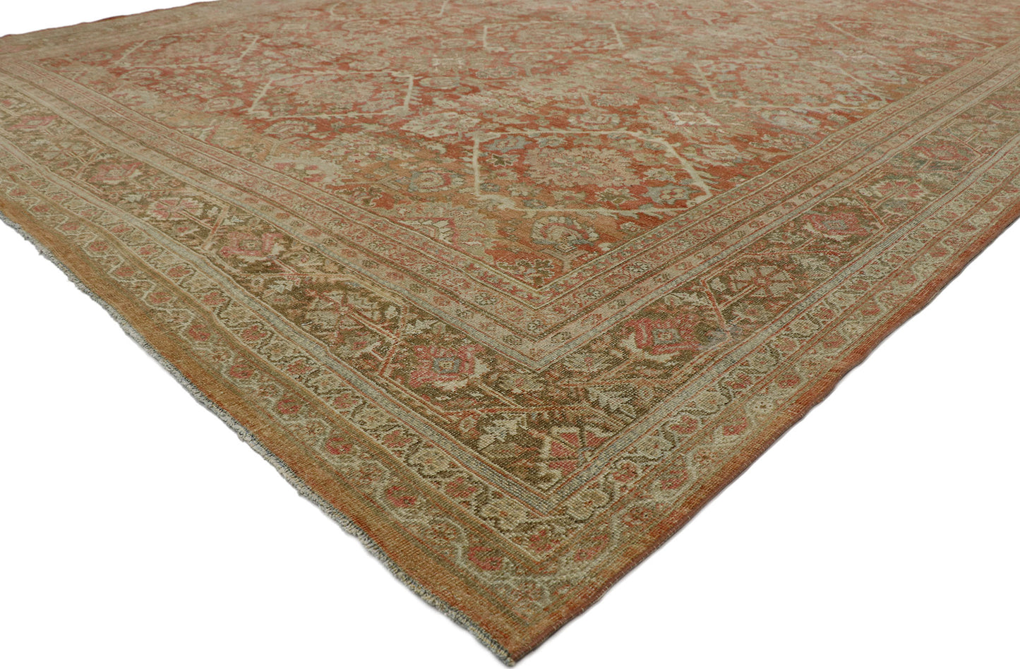 12 x 16 Distressed Antique Persian Mahal Rug 53171