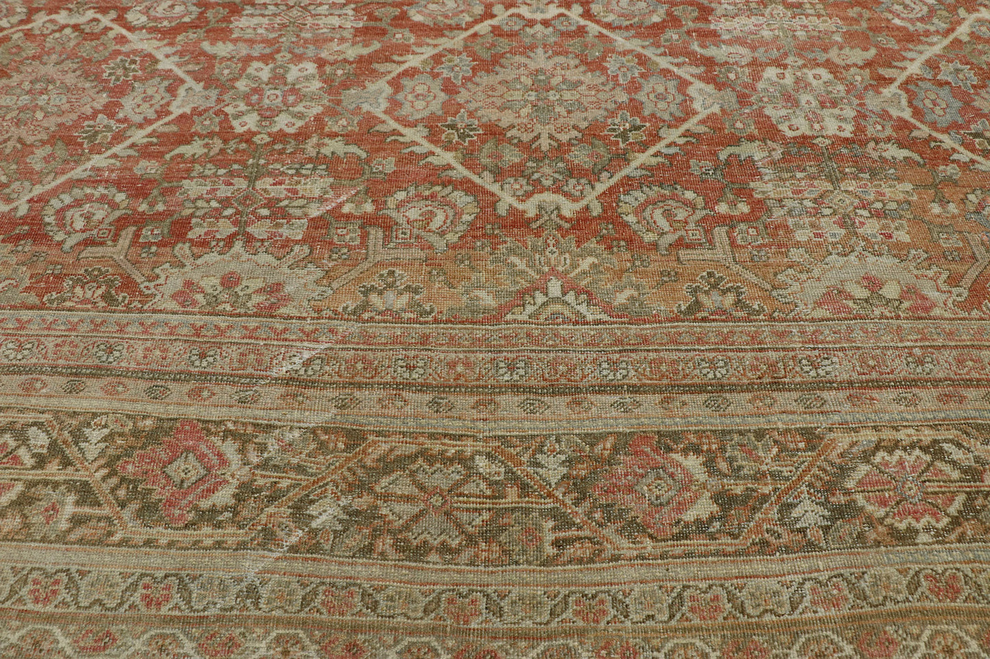 12 x 16 Distressed Antique Persian Mahal Rug 53171