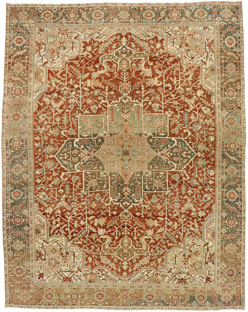 11 x 14 Antique Persian Heriz Rug 53172