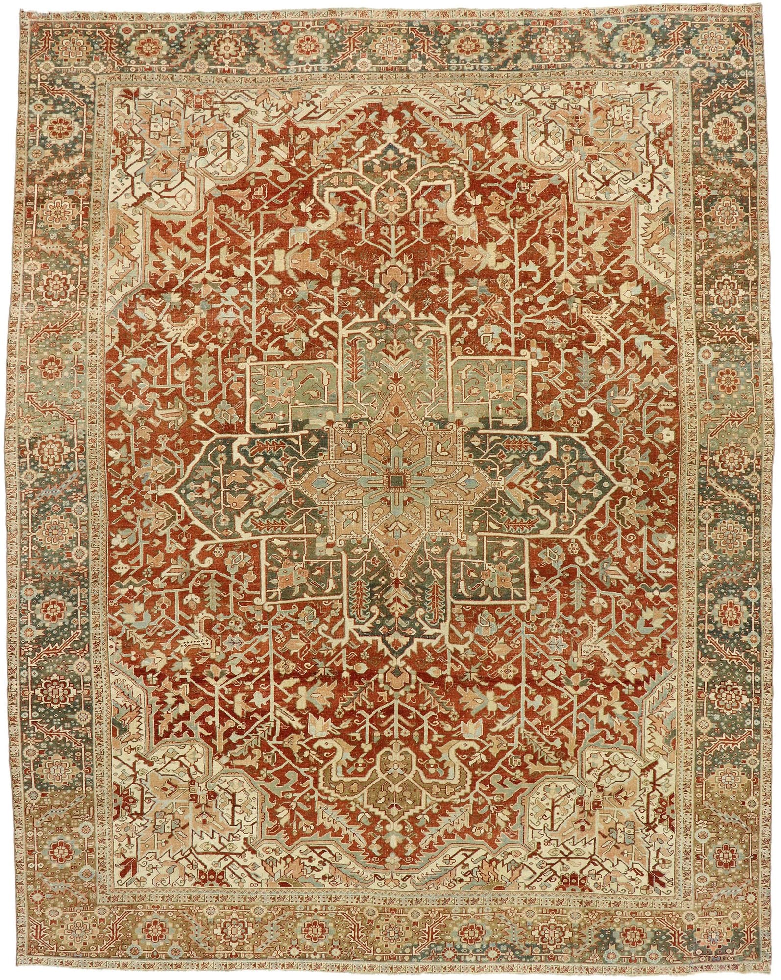 11 x 14 Antique Persian Heriz Rug 53172