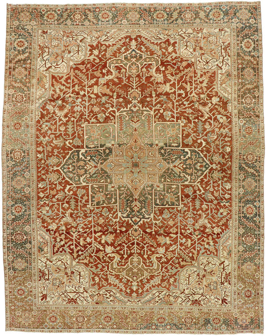 11 x 14 Antique Persian Heriz Rug 53172
