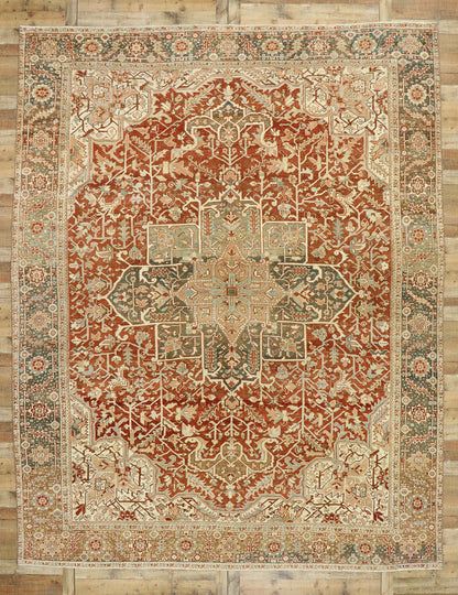 11 x 14 Antique Persian Heriz Rug 53172