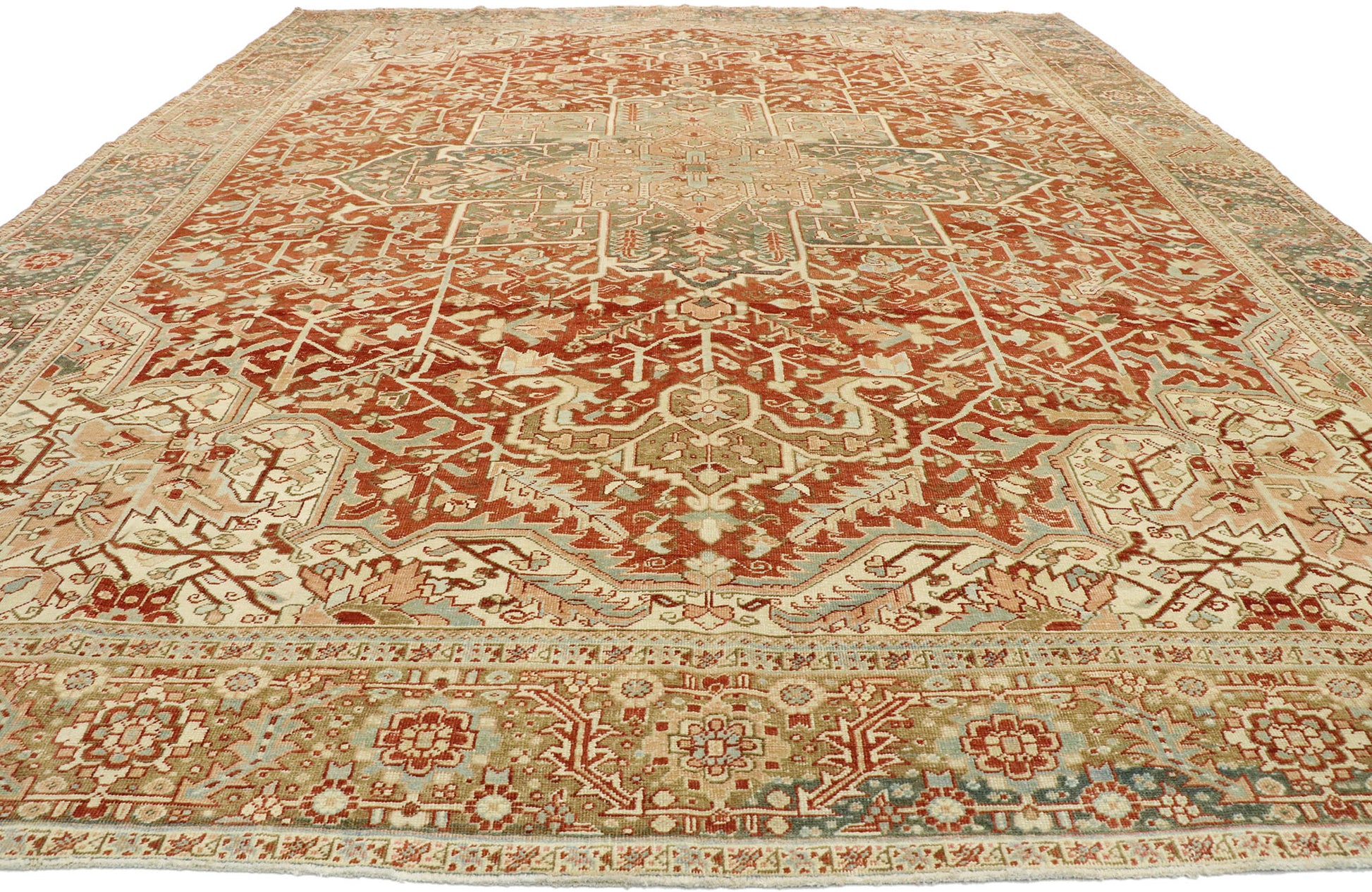 11 x 14 Antique Persian Heriz Rug 53172