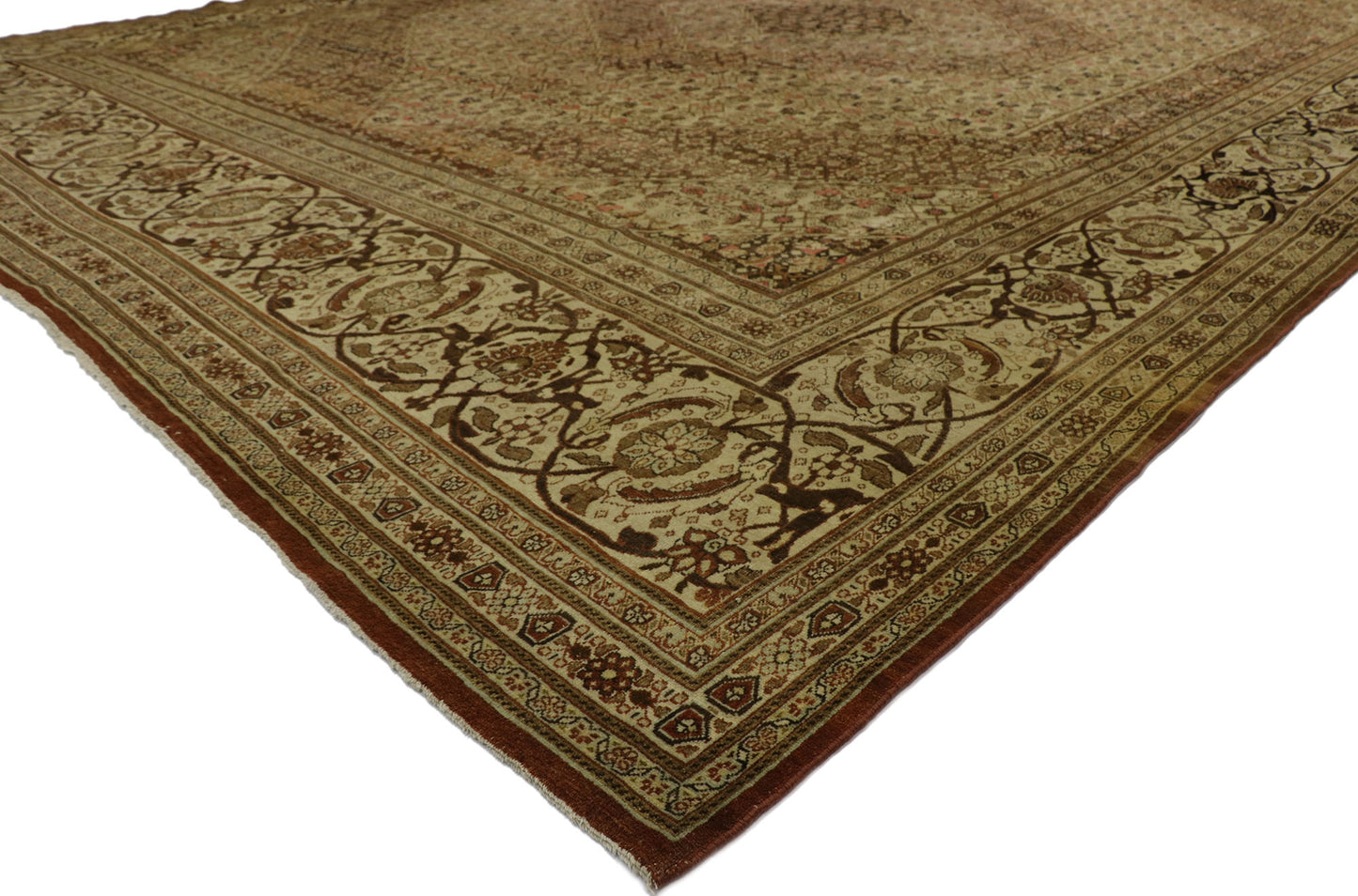 13 x 18 Antique Persian Tabriz Rug 53173