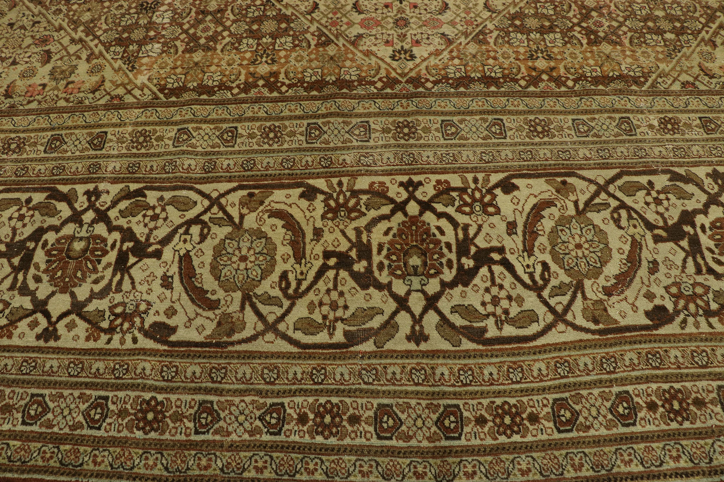 13 x 18 Antique Persian Tabriz Rug 53173