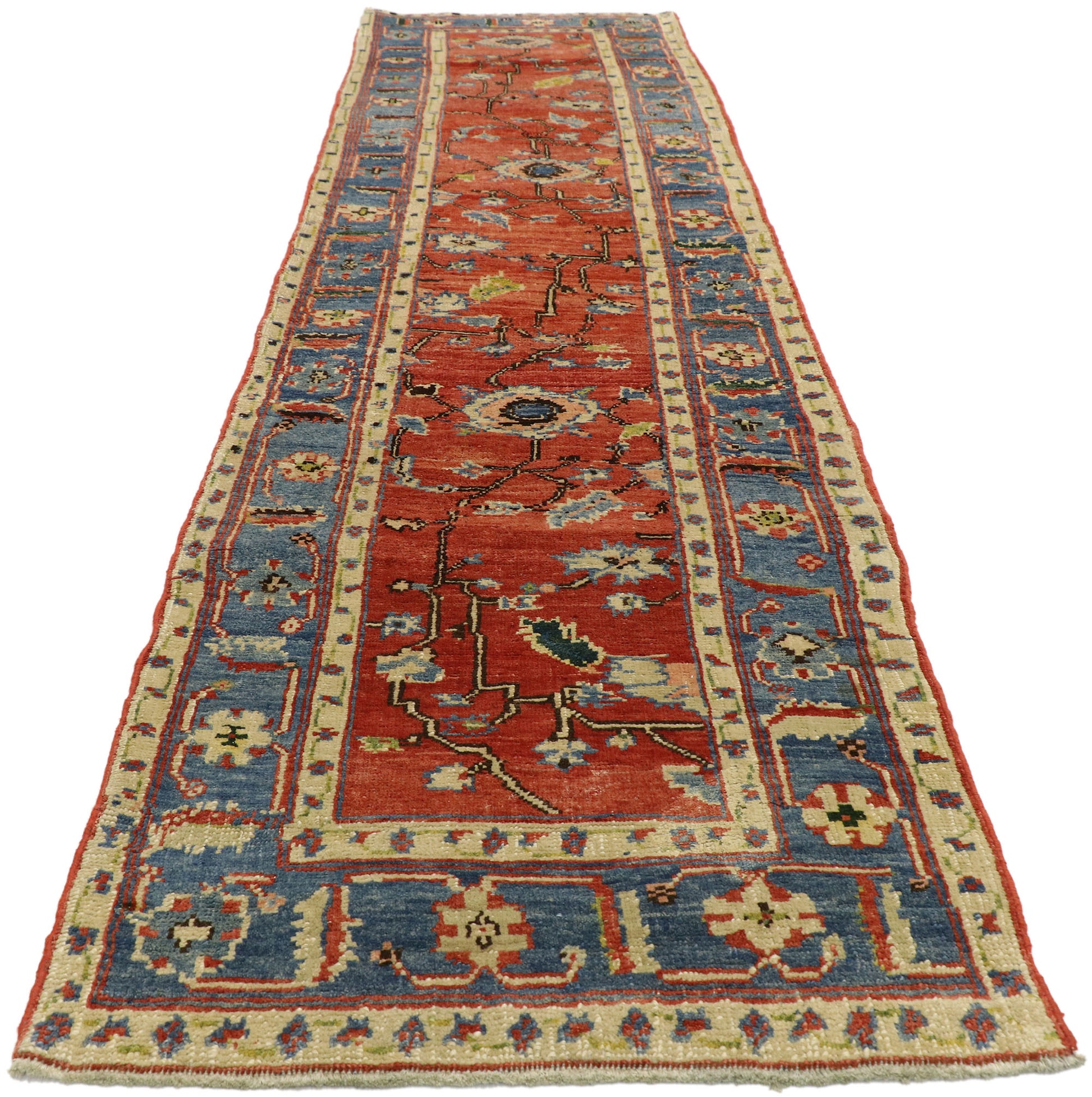 3 x 10 Vintage Turkish Oushak Runner 53178