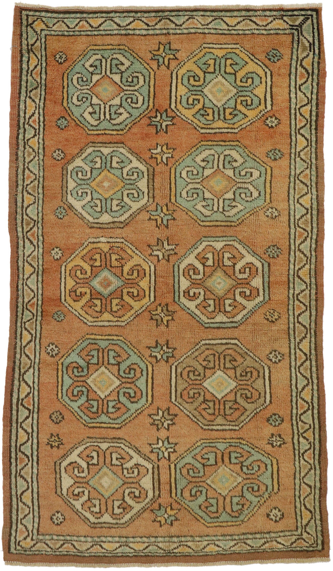 3 x 5 Vintage Turkish Oushak Rug 53179