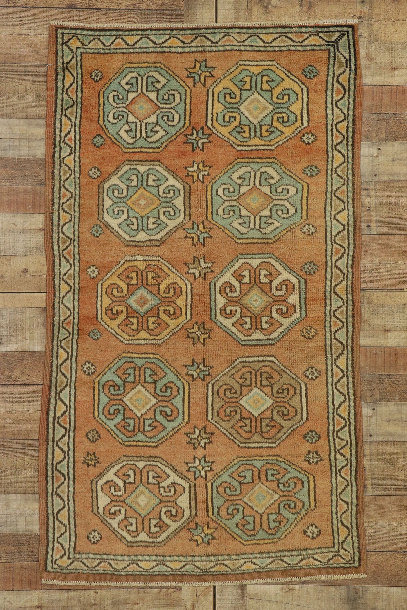 3 x 5 Vintage Turkish Oushak Rug 53179
