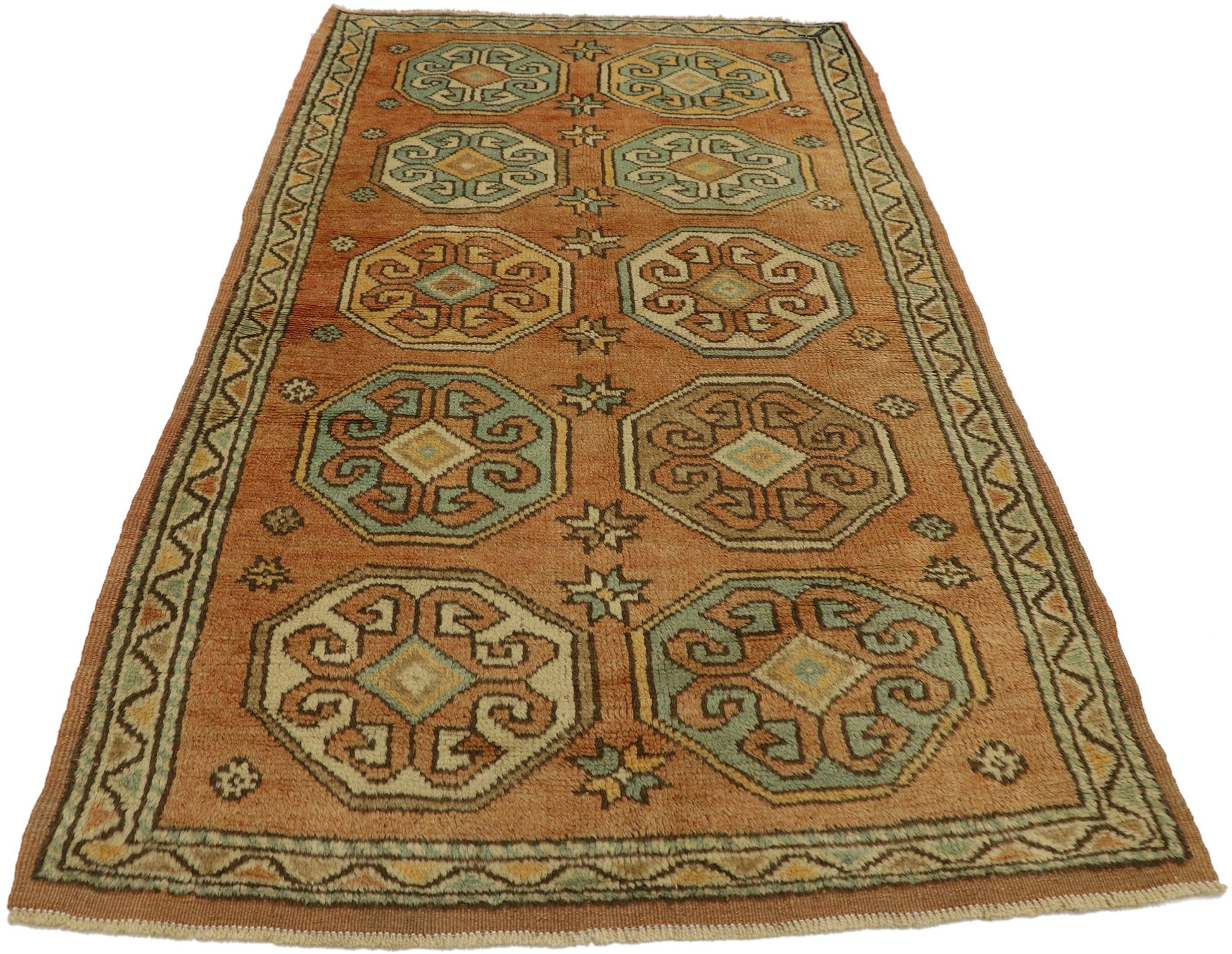 3 x 5 Vintage Turkish Oushak Rug 53179
