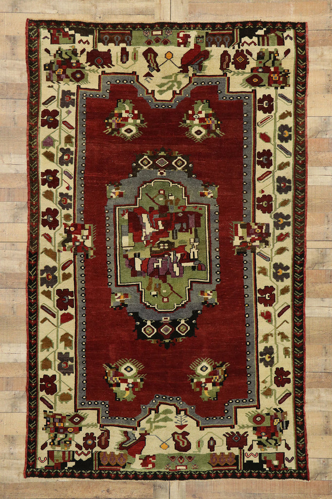 6 x 9 Vintage Turkish Oushak Rug 53180