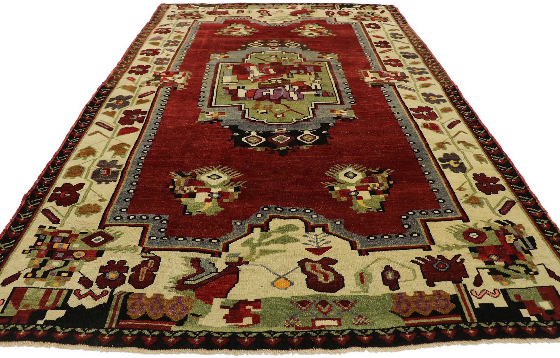 6 x 9 Vintage Turkish Oushak Rug 53180