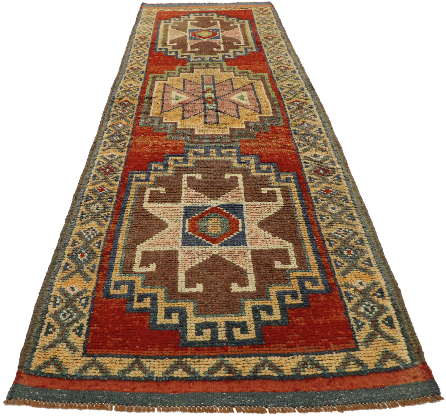3 x 10 Vintage Turkish Oushak Runner 53181