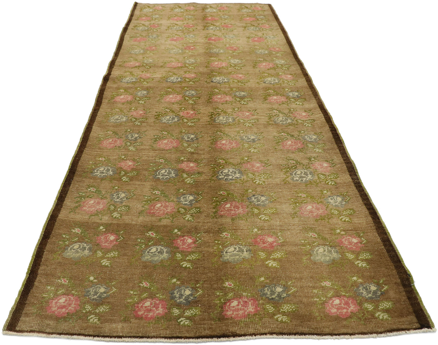 3 x 9 Vintage Turkish Oushak Runner 53182