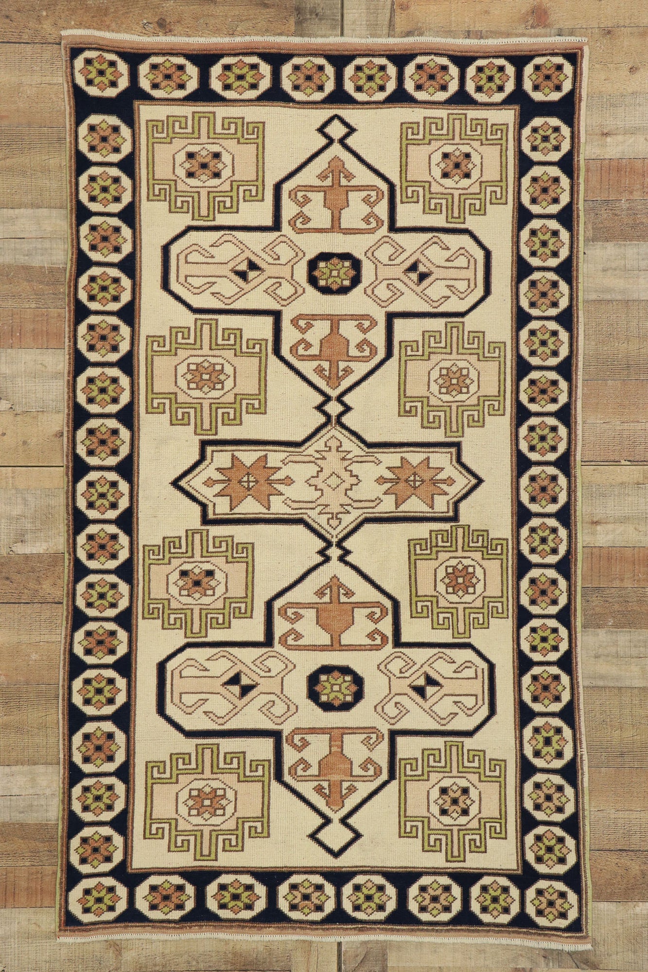 3 x 6 Vintage Turkish Oushak Rug 53183
