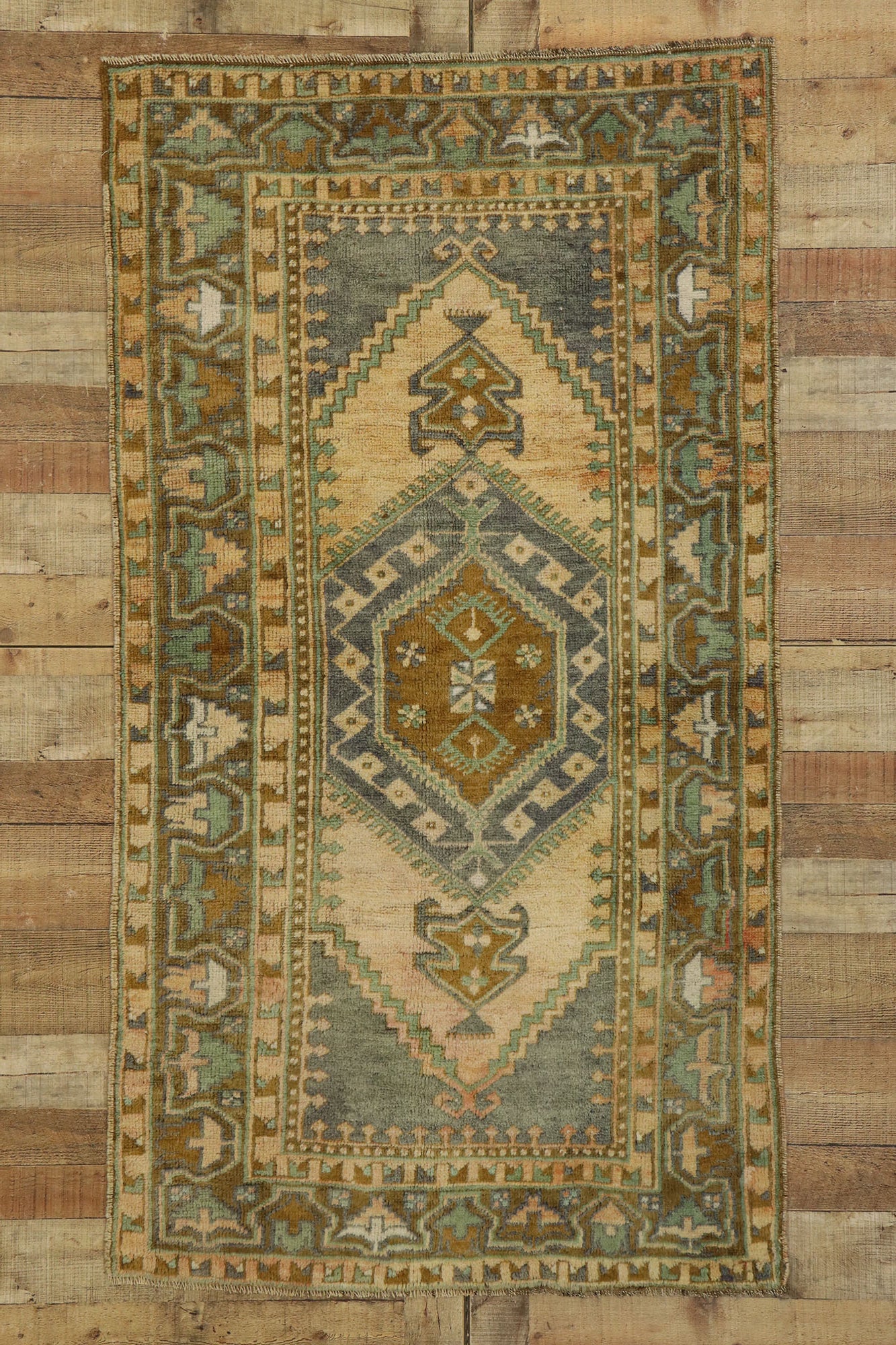 3 x 6 Vintage Turkish Oushak Rug 53184