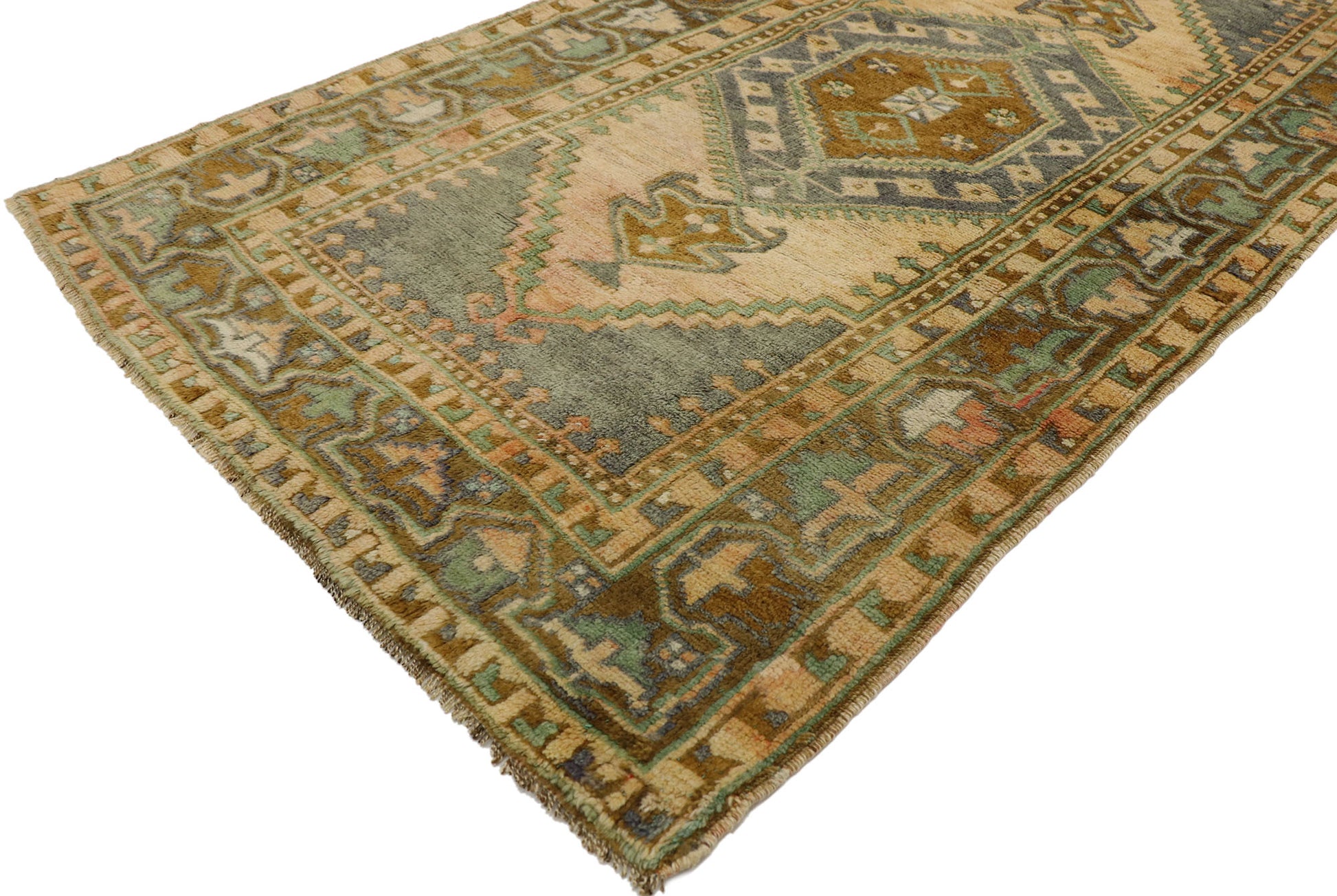 3 x 6 Vintage Turkish Oushak Rug 53184