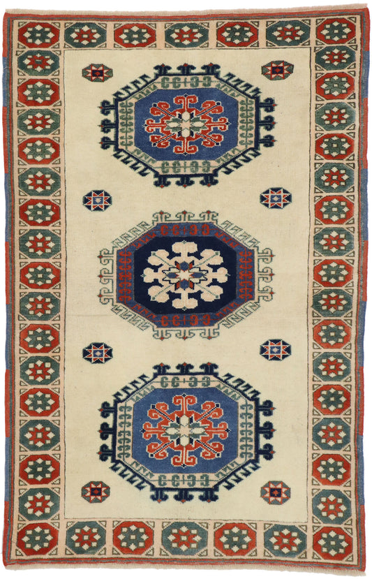 3 x 5 Vintage Turkish Oushak Rug 53185
