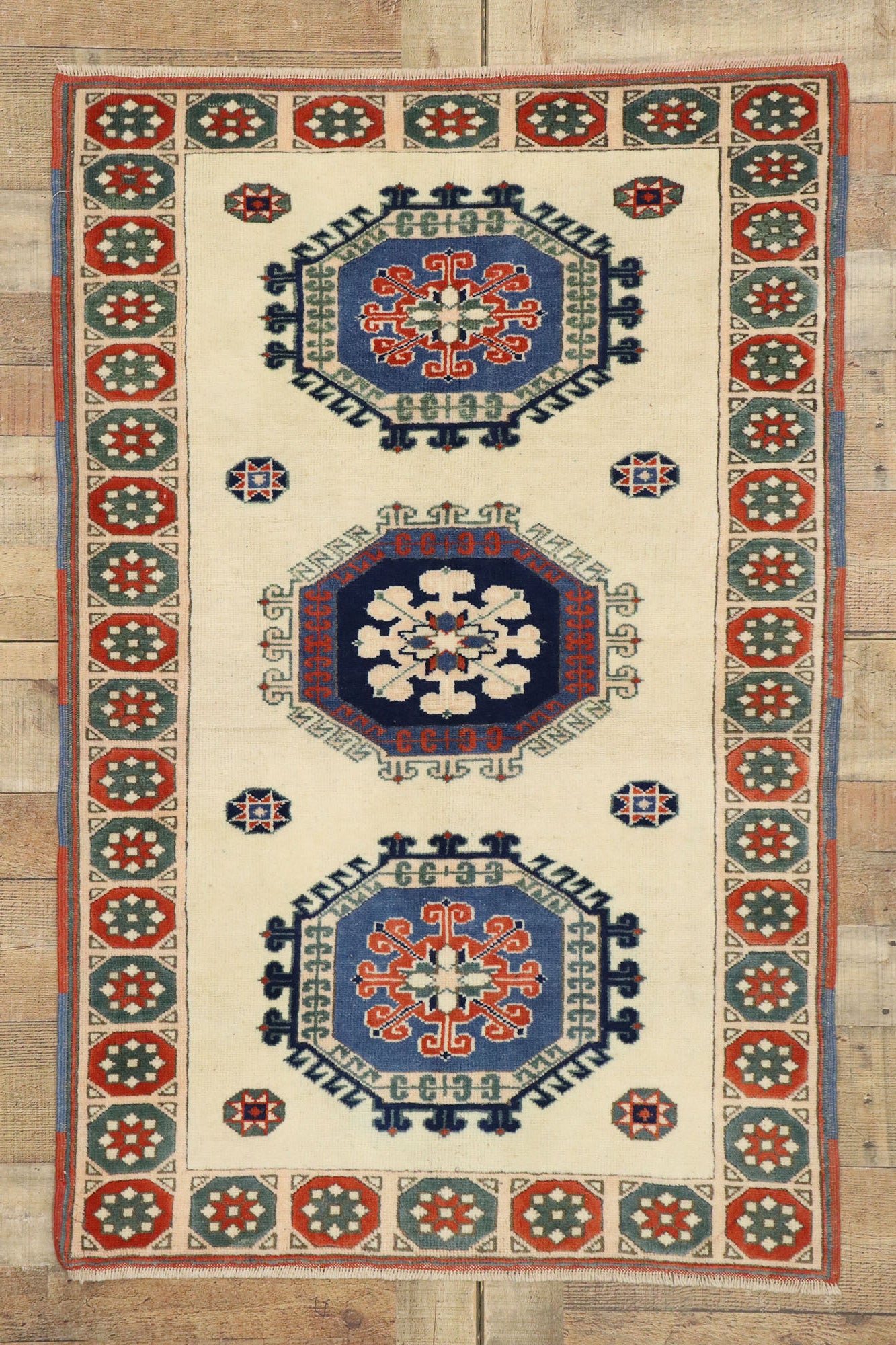 3 x 5 Vintage Turkish Oushak Rug 53185