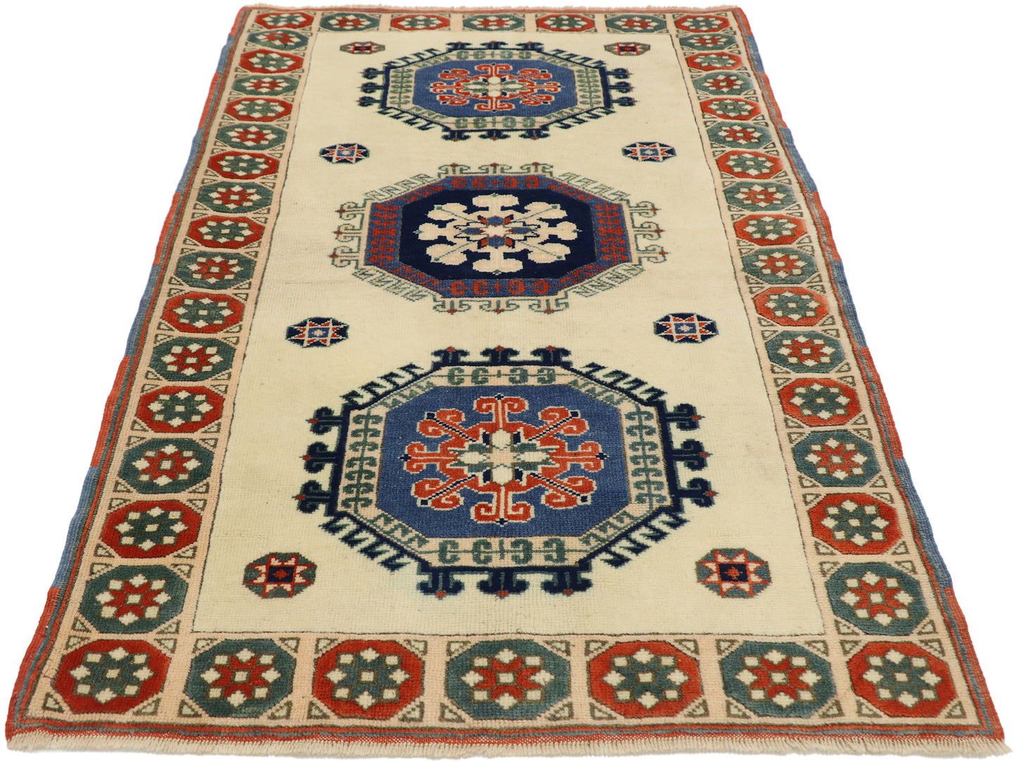3 x 5 Vintage Turkish Oushak Rug 53185