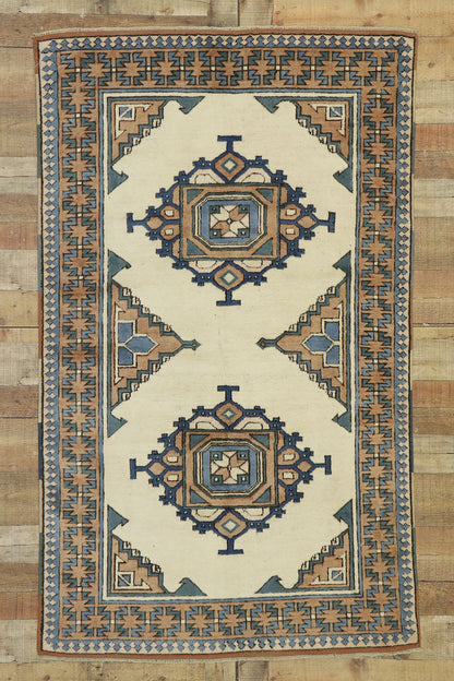 4 x 6 Vintage Turkish Oushak Rug 53186