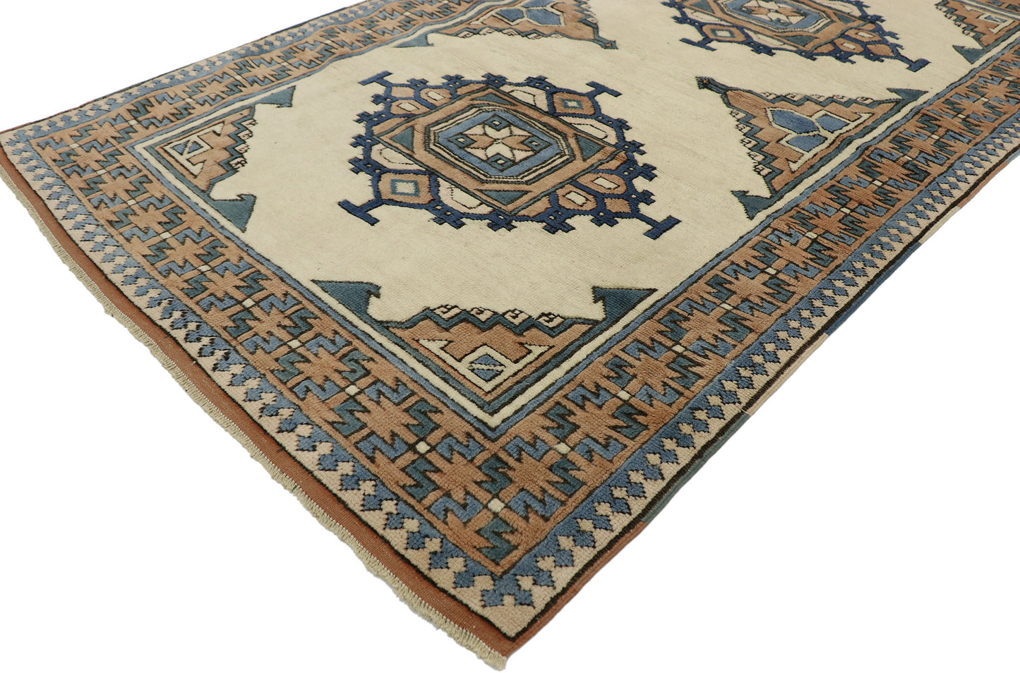4 x 6 Vintage Turkish Oushak Rug 53186