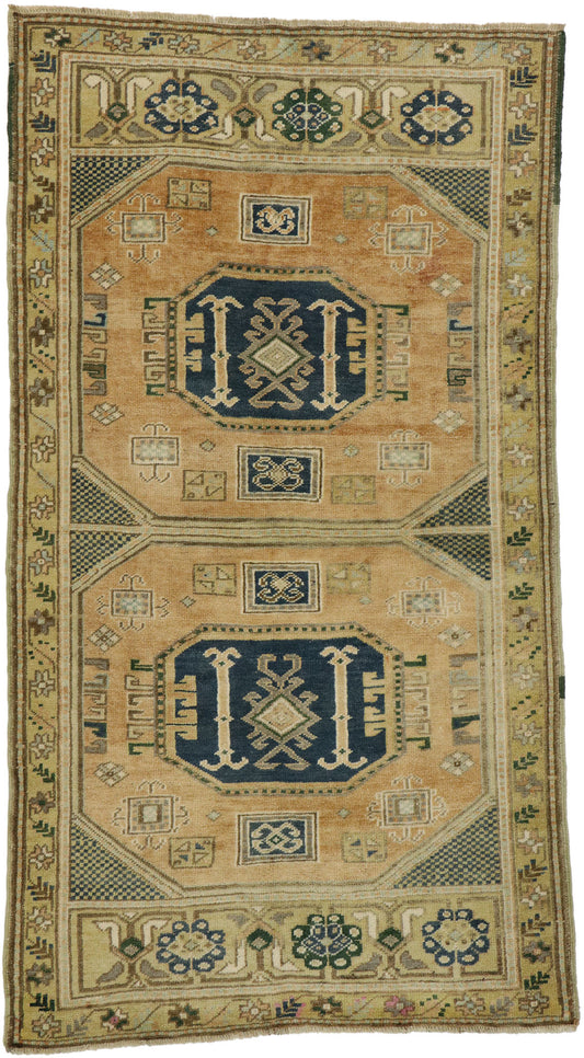 3 x 6 Vintage Turkish Oushak Rug 53187