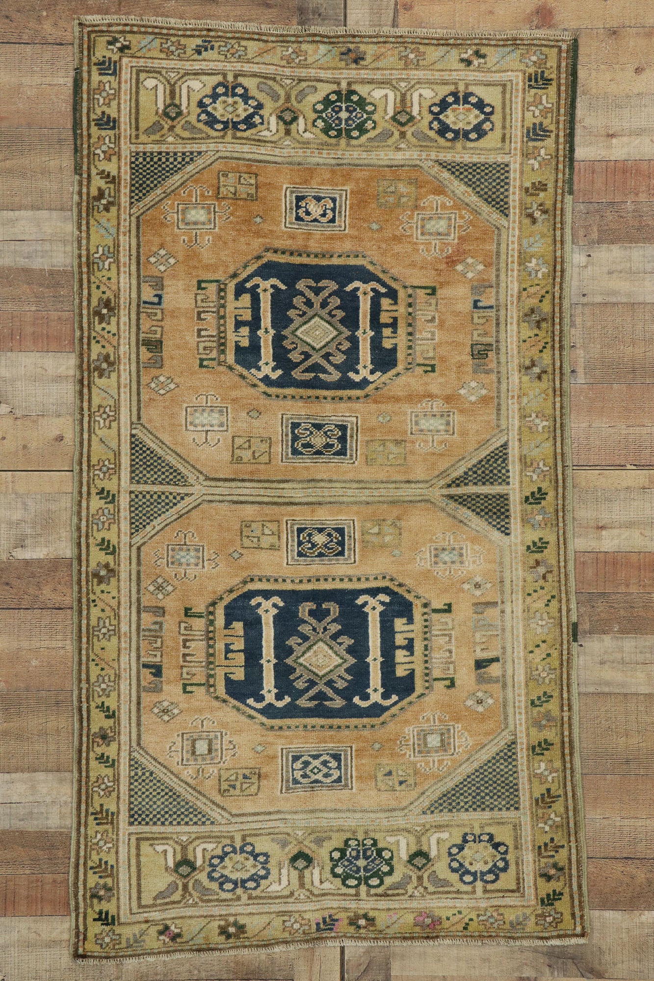 3 x 6 Vintage Turkish Oushak Rug 53187