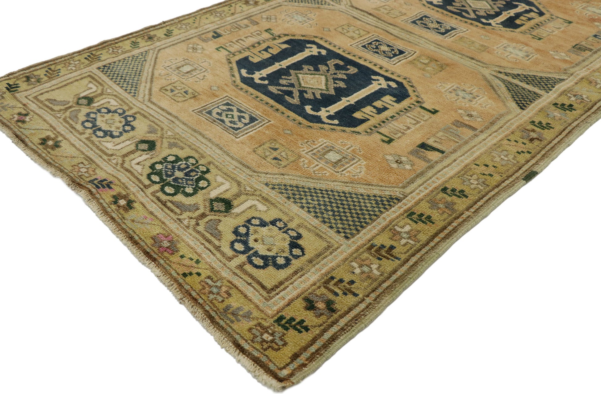 3 x 6 Vintage Turkish Oushak Rug 53187